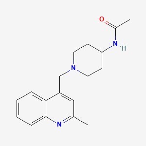 molecular formula C18H23N3O B6914693 N-[1-[(2-methylquinolin-4-yl)methyl]piperidin-4-yl]acetamide 