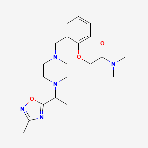 molecular formula C20H29N5O3 B6914805 N,N-dimethyl-2-[2-[[4-[1-(3-methyl-1,2,4-oxadiazol-5-yl)ethyl]piperazin-1-yl]methyl]phenoxy]acetamide 
