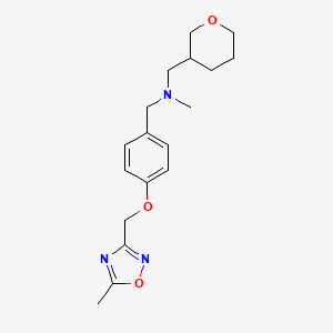 molecular formula C18H25N3O3 B6914866 N-methyl-N-[[4-[(5-methyl-1,2,4-oxadiazol-3-yl)methoxy]phenyl]methyl]-1-(oxan-3-yl)methanamine 