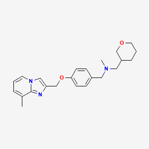 molecular formula C23H29N3O2 B6914870 N-methyl-N-[[4-[(8-methylimidazo[1,2-a]pyridin-2-yl)methoxy]phenyl]methyl]-1-(oxan-3-yl)methanamine 