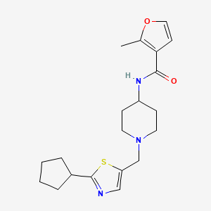 molecular formula C20H27N3O2S B6915019 N-[1-[(2-cyclopentyl-1,3-thiazol-5-yl)methyl]piperidin-4-yl]-2-methylfuran-3-carboxamide 