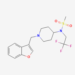 molecular formula C17H21F3N2O3S B6915042 N-[1-(1-benzofuran-3-ylmethyl)piperidin-4-yl]-N-(2,2,2-trifluoroethyl)methanesulfonamide 