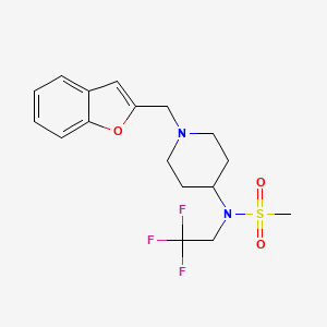 molecular formula C17H21F3N2O3S B6915051 N-[1-(1-benzofuran-2-ylmethyl)piperidin-4-yl]-N-(2,2,2-trifluoroethyl)methanesulfonamide 