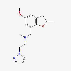 molecular formula C17H23N3O2 B6915087 N-[(5-methoxy-2-methyl-2,3-dihydro-1-benzofuran-7-yl)methyl]-N-methyl-2-pyrazol-1-ylethanamine 