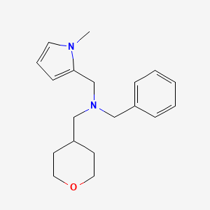 molecular formula C19H26N2O B6915101 N-benzyl-N-[(1-methylpyrrol-2-yl)methyl]-1-(oxan-4-yl)methanamine 