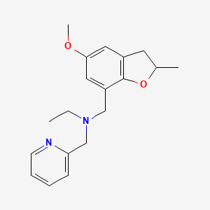 molecular formula C19H24N2O2 B6915117 N-[(5-methoxy-2-methyl-2,3-dihydro-1-benzofuran-7-yl)methyl]-N-(pyridin-2-ylmethyl)ethanamine 