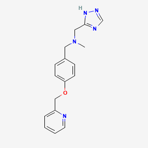 molecular formula C17H19N5O B6915180 N-methyl-1-[4-(pyridin-2-ylmethoxy)phenyl]-N-(1H-1,2,4-triazol-5-ylmethyl)methanamine 