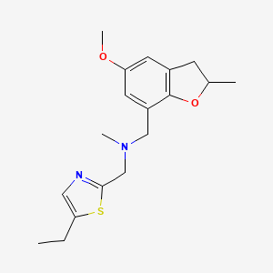 molecular formula C18H24N2O2S B6915282 N-[(5-ethyl-1,3-thiazol-2-yl)methyl]-1-(5-methoxy-2-methyl-2,3-dihydro-1-benzofuran-7-yl)-N-methylmethanamine 
