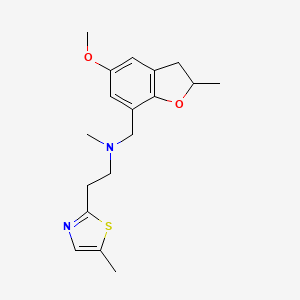 molecular formula C18H24N2O2S B6915294 N-[(5-methoxy-2-methyl-2,3-dihydro-1-benzofuran-7-yl)methyl]-N-methyl-2-(5-methyl-1,3-thiazol-2-yl)ethanamine 