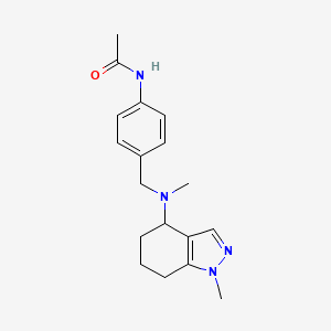 molecular formula C18H24N4O B6915303 N-[4-[[methyl-(1-methyl-4,5,6,7-tetrahydroindazol-4-yl)amino]methyl]phenyl]acetamide 