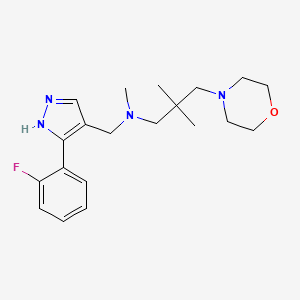 molecular formula C20H29FN4O B6915331 N-[[5-(2-fluorophenyl)-1H-pyrazol-4-yl]methyl]-N,2,2-trimethyl-3-morpholin-4-ylpropan-1-amine 