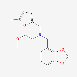 molecular formula C17H21NO4 B6915358 N-(1,3-benzodioxol-4-ylmethyl)-2-methoxy-N-[(5-methylfuran-2-yl)methyl]ethanamine 