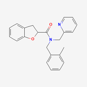 molecular formula C23H22N2O2 B6915364 N-[(2-methylphenyl)methyl]-N-(pyridin-2-ylmethyl)-2,3-dihydro-1-benzofuran-2-carboxamide 