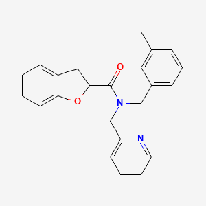 molecular formula C23H22N2O2 B6915400 N-[(3-methylphenyl)methyl]-N-(pyridin-2-ylmethyl)-2,3-dihydro-1-benzofuran-2-carboxamide 