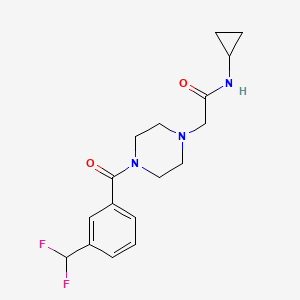molecular formula C17H21F2N3O2 B6915478 N-cyclopropyl-2-[4-[3-(difluoromethyl)benzoyl]piperazin-1-yl]acetamide 