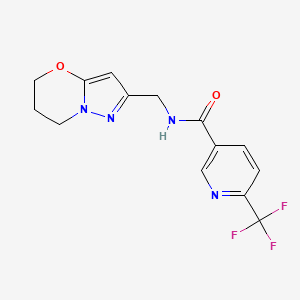 molecular formula C14H13F3N4O2 B6915497 N-(6,7-dihydro-5H-pyrazolo[5,1-b][1,3]oxazin-2-ylmethyl)-6-(trifluoromethyl)pyridine-3-carboxamide 