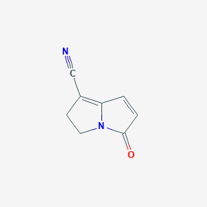 molecular formula C8H6N2O B069155 5-Oxo-3,5-dihydro-2H-pyrrolizine-1-carbonitrile CAS No. 164025-04-1