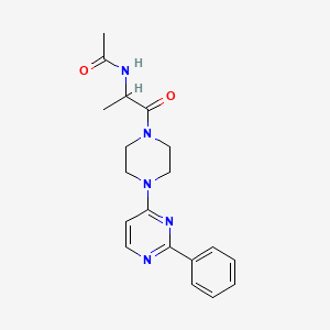molecular formula C19H23N5O2 B6915523 N-[1-oxo-1-[4-(2-phenylpyrimidin-4-yl)piperazin-1-yl]propan-2-yl]acetamide 