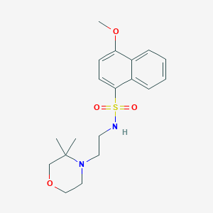 molecular formula C19H26N2O4S B6915541 N-[2-(3,3-dimethylmorpholin-4-yl)ethyl]-4-methoxynaphthalene-1-sulfonamide 