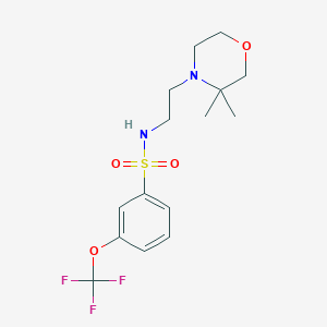 molecular formula C15H21F3N2O4S B6915544 N-[2-(3,3-dimethylmorpholin-4-yl)ethyl]-3-(trifluoromethoxy)benzenesulfonamide 