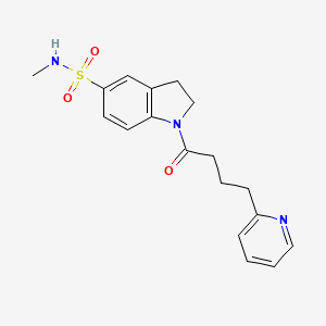 molecular formula C18H21N3O3S B6915548 N-methyl-1-(4-pyridin-2-ylbutanoyl)-2,3-dihydroindole-5-sulfonamide 