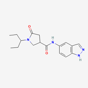 molecular formula C17H22N4O2 B6915555 N-(1H-indazol-5-yl)-5-oxo-1-pentan-3-ylpyrrolidine-3-carboxamide 