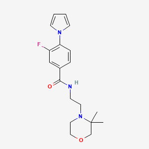 molecular formula C19H24FN3O2 B6915695 N-[2-(3,3-dimethylmorpholin-4-yl)ethyl]-3-fluoro-4-pyrrol-1-ylbenzamide 