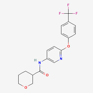 molecular formula C18H17F3N2O3 B6915703 N-[6-[4-(trifluoromethyl)phenoxy]pyridin-3-yl]oxane-3-carboxamide 
