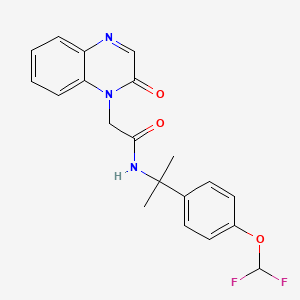 molecular formula C20H19F2N3O3 B6915705 N-[2-[4-(difluoromethoxy)phenyl]propan-2-yl]-2-(2-oxoquinoxalin-1-yl)acetamide 