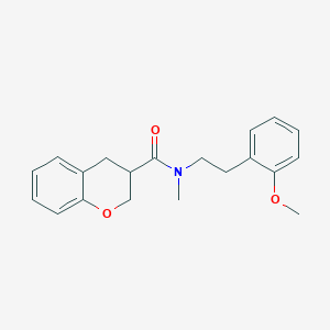 molecular formula C20H23NO3 B6915740 N-[2-(2-methoxyphenyl)ethyl]-N-methyl-3,4-dihydro-2H-chromene-3-carboxamide 