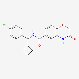 molecular formula C20H19ClN2O3 B6915750 N-[(4-chlorophenyl)-cyclobutylmethyl]-3-oxo-4H-1,4-benzoxazine-6-carboxamide 