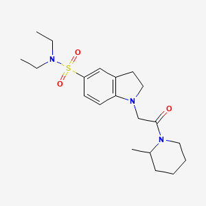 molecular formula C20H31N3O3S B6915767 N,N-diethyl-1-[2-(2-methylpiperidin-1-yl)-2-oxoethyl]-2,3-dihydroindole-5-sulfonamide 