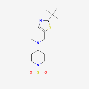molecular formula C15H27N3O2S2 B6915800 N-[(2-tert-butyl-1,3-thiazol-5-yl)methyl]-N-methyl-1-methylsulfonylpiperidin-4-amine 