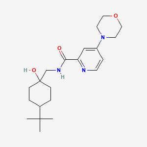 molecular formula C21H33N3O3 B6915862 N-[(4-tert-butyl-1-hydroxycyclohexyl)methyl]-4-morpholin-4-ylpyridine-2-carboxamide 