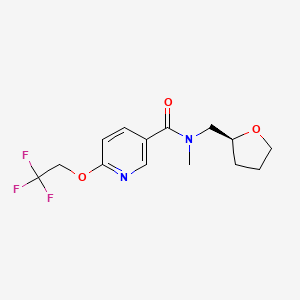 molecular formula C14H17F3N2O3 B6915871 N-methyl-N-[[(2S)-oxolan-2-yl]methyl]-6-(2,2,2-trifluoroethoxy)pyridine-3-carboxamide 