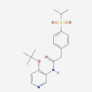 molecular formula C20H26N2O4S B6915874 N-[4-[(2-methylpropan-2-yl)oxy]pyridin-3-yl]-2-(4-propan-2-ylsulfonylphenyl)acetamide 