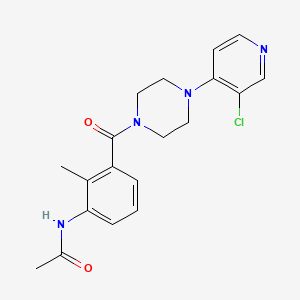 molecular formula C19H21ClN4O2 B6916025 N-[3-[4-(3-chloropyridin-4-yl)piperazine-1-carbonyl]-2-methylphenyl]acetamide 