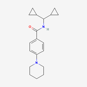 molecular formula C19H26N2O B6916096 N-(dicyclopropylmethyl)-4-piperidin-1-ylbenzamide 