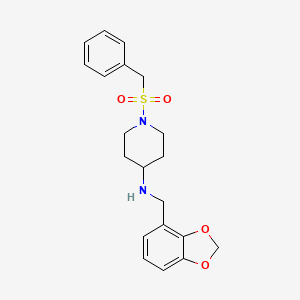 molecular formula C20H24N2O4S B6916110 N-(1,3-benzodioxol-4-ylmethyl)-1-benzylsulfonylpiperidin-4-amine 