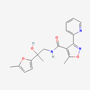 molecular formula C18H19N3O4 B6916130 N-[2-hydroxy-2-(5-methylfuran-2-yl)propyl]-5-methyl-3-pyridin-2-yl-1,2-oxazole-4-carboxamide 
