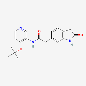 molecular formula C19H21N3O3 B6916138 N-[4-[(2-methylpropan-2-yl)oxy]pyridin-3-yl]-2-(2-oxo-1,3-dihydroindol-6-yl)acetamide 