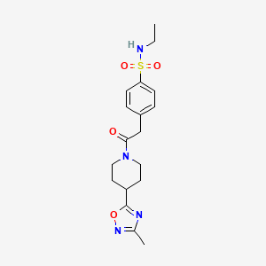 molecular formula C18H24N4O4S B6916200 N-ethyl-4-[2-[4-(3-methyl-1,2,4-oxadiazol-5-yl)piperidin-1-yl]-2-oxoethyl]benzenesulfonamide 