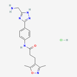 molecular formula C17H21ClN6O2 B6916221 N-[4-[5-(aminomethyl)-1H-1,2,4-triazol-3-yl]phenyl]-3-(3,5-dimethyl-1,2-oxazol-4-yl)propanamide;hydrochloride 