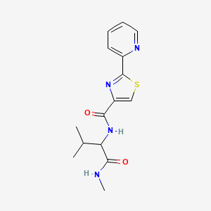 molecular formula C15H18N4O2S B6916223 N-[3-methyl-1-(methylamino)-1-oxobutan-2-yl]-2-pyridin-2-yl-1,3-thiazole-4-carboxamide 