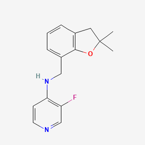 molecular formula C16H17FN2O B6916237 N-[(2,2-dimethyl-3H-1-benzofuran-7-yl)methyl]-3-fluoropyridin-4-amine 