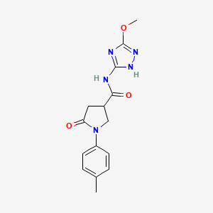 molecular formula C15H17N5O3 B6916270 N-(3-methoxy-1H-1,2,4-triazol-5-yl)-1-(4-methylphenyl)-5-oxopyrrolidine-3-carboxamide 