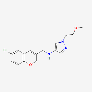 molecular formula C16H18ClN3O2 B6916306 N-[(6-chloro-2H-chromen-3-yl)methyl]-1-(2-methoxyethyl)pyrazol-4-amine 