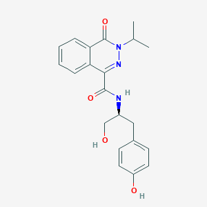 molecular formula C21H23N3O4 B6916321 N-[(2S)-1-hydroxy-3-(4-hydroxyphenyl)propan-2-yl]-4-oxo-3-propan-2-ylphthalazine-1-carboxamide 