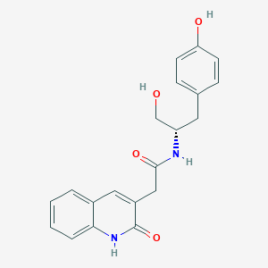 molecular formula C20H20N2O4 B6916325 N-[(2S)-1-hydroxy-3-(4-hydroxyphenyl)propan-2-yl]-2-(2-oxo-1H-quinolin-3-yl)acetamide 