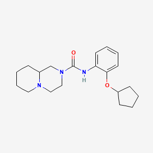 molecular formula C20H29N3O2 B6916346 N-(2-cyclopentyloxyphenyl)-1,3,4,6,7,8,9,9a-octahydropyrido[1,2-a]pyrazine-2-carboxamide 
